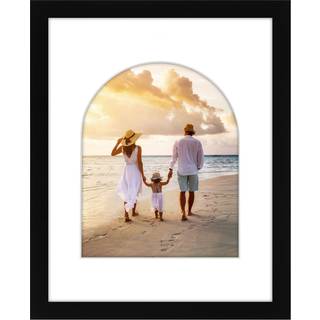 AMERICANFLAT 8X10 Billedramme med bueformet m?tte i sort - Brug som 11x14 -billedramme uden Mat eller 8x10 ramme med Mat - Engineered tr?ramme me