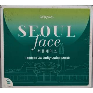 Dermal Seoul Face Teatree 3x daglig hurtig maske 36 ark - koreansk hudpleje vegansk tencel ansigtsmasker - beroligende beroligende pletskontrol a