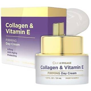 Clear Visage Kollagen- og E-vitamin dagcreme - Fugtgivende anti-aging til elasticitet og fine linjer, Koreansk hudpleje uden dyreforsøg