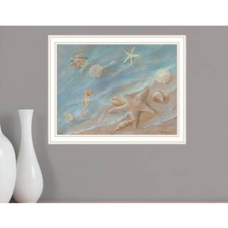 Seashore Star White Framed Print Wall Art
