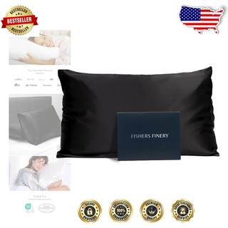 Fishers Finery 19mm 100% Pure Mulberry Silke Pudebetr?k God husholdningskvalitet testet (sort K)