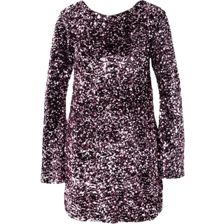 Gina Tricot-Loose sequin mini dress-pailletkjoler-Lyserød-S-Dame