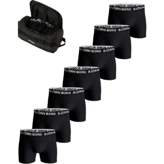 Björn Borg Cotton Stretch Boxer + Wash Bag 7-pack Sort, L