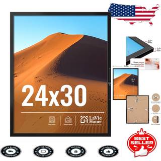 Lavie Home 24x30 Picture Frame til vægvisning 24x30 sort billedramme med HD Plexiglas 24 x 30 plakatramme 1 Pakningsdisplay ramme til lodret elle