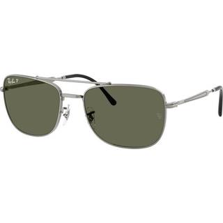 Ray - Ban Unisex RB3755 004/58 Solbriller Metal Grå Grøn Firkantet Polariseret - Grå