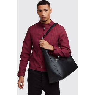 Mens Black Faux Leather Extreme oversized Shoulder bag