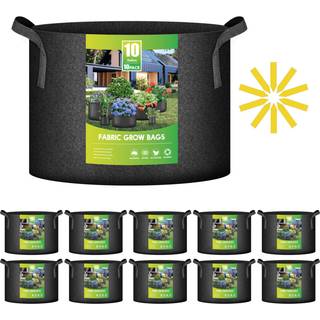 Ipower 10-pakke 10 gallon planteposer kraftigt fortykket ikke-v?vet stof kartoffel voksende pot luftning holdbar beholder med forst?rket rem h?nd