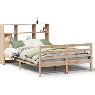 Seng Med Reol Uden Madras Massivt Fyrretræ - Naturfarvet / 160 x 200 cm