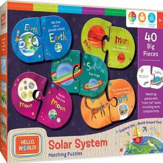 Hej verdens solsystem matchende puslespil