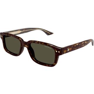 Montblanc Mand MB0286S 002 Solbriller Acetat Havana Grøn Firkantet