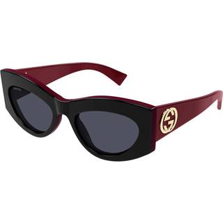 Gucci Kvinde GG1843S 006 Solbriller Acetat Sort Grå Cat Eye
