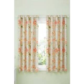 Dreams & Drapes Dreams & Drapes Natural Flourette Lined Pair of Eyelet Curtains