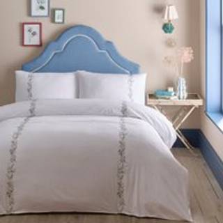 Appletree Appletree White Julianna Embroidery 100% Cotton Duvet Cover Set
