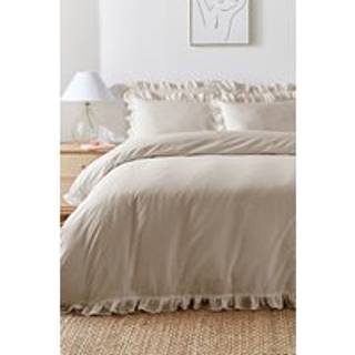 Appletree Appletree Natural Cassia Frill 100% Cotton Duvet Cover Set