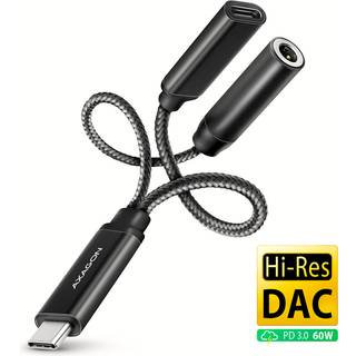 Axagon ADA-HCPD lydkabel 0,1 m USB-C, 3.5 mm USB-C Sort