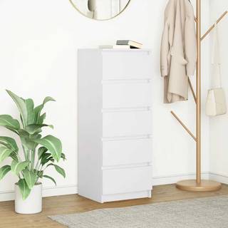 skænk med skuffer 37,5x35x99 cm konstrueret træ hvid