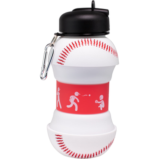 Maccabi Art Clip-on sammenfoldelig 1 liter 34 oz. størrelse BPA-fri silikone baseball stor vandflaske til børn