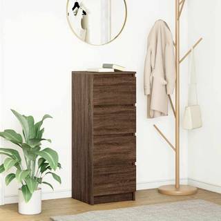 skænk 37,5x35x99 cm konstrueret træ brun egetræsfarve