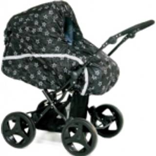 Emma -regnskjold, til barnevogn/kombivogn, sort stjerne