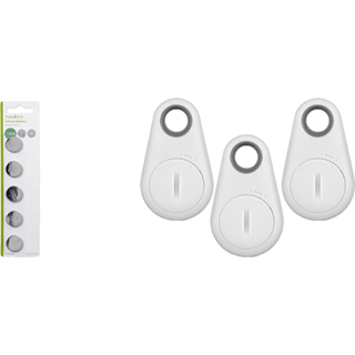 Nøglefinder Bluetooth Hvid 3-pak & CR2032 Knapcelle Batterier 5-pak