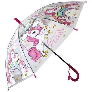 Paraply til Børn Transparent Unicorn Motiver Farvet Håndtag