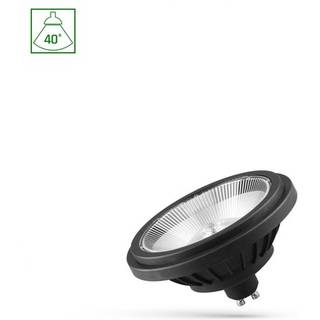 Spectrum AR111 GU10 14W LED spot - 230V, 40° spredning, sort, 230V - Dæmpbar : Ikke dæmpbar, Kulør : Varm