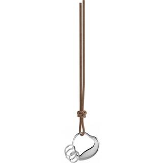 HEART Nøglering, Georg Jensen, Blankt rustfrit stål / Læder