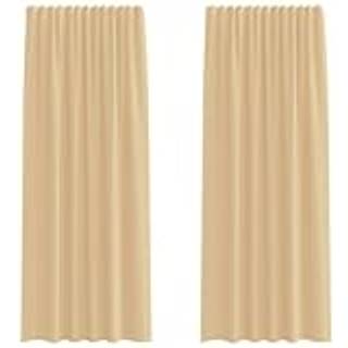 Voile-Gardiner Sandfarvet - med løkker / 140 x 225 cm