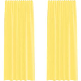 Voile-Gardiner Med Øskner Gul - med løkker / 140 x 245 cm