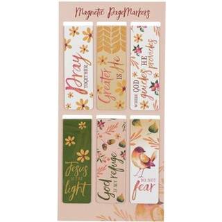 S?t med 6 elskede skriftfavoritter Wautumnfall Acorns Inspirerende magnetisk bibelvers bogm?rke med skriftst?rrelse Lille 23 x 75