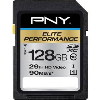PNY Elite Performance 128 GB High Speed ???DXC Klasse 10 UHS-I U1 op til 90 MB/SEC FLASH-kort-P-SDX128U1H-GE