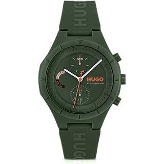 Grønt ur med logo på silikoneremmen