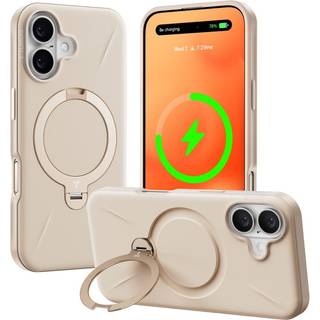 TORRAS - iPhone 16 - Fleksibelt Plastik Cover m. Ring Kickstand - MagSafe Kompatibel - Rose Gold