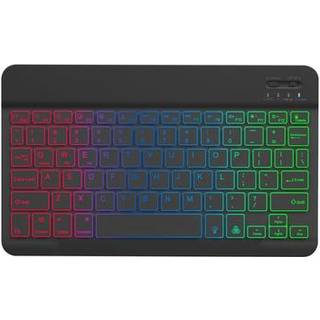 RGB-030 10-tommer trådløst Bluetooth-tastatur med RGB-baggrundsbelysning - US Layout - sort