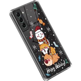 Samsung Galaxy S22 TPU Plast Julecover - Snemand, Hund og Rensdyr