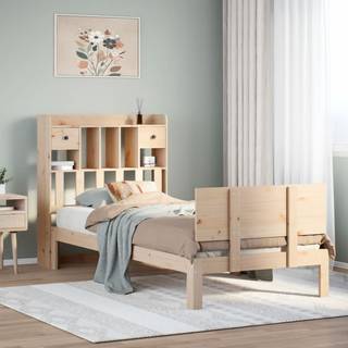 seng med reol uden madras 100x200 cm massivt fyrretræ