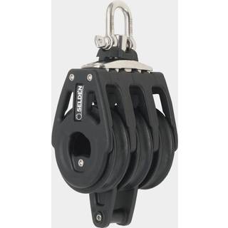 Trippelblok med sjækkel Seldén BBB 60, fast/roterende, kuglelejet, med hundsvot, passer liner Ø6 - 10 mm