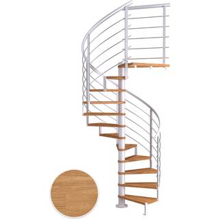 DOLLE Montreal DESIGN spindeltrappe, Ø160 cm, hvid/olieret eg - 13 trin