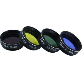 Astromania-filter s?t p? 1,25 tommer fire farvefiltre ( #15 Deep Yellow #25 Red #58A Green og #80A Medium Blue)