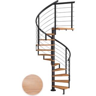 DOLLE Montreal DESIGN spindeltrappe, Ø140 cm, sort/egetræsfiner - 14 trin