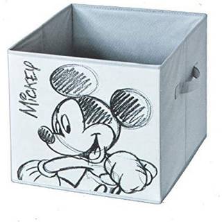 Spandbeholder Domopak Living Mickey Lysegrå Klæde 32 x 32 x 32 cm Rektangulær