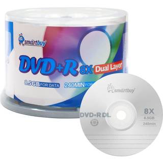 SmartBuy Logo 50-disc 8,5 GB/240min 8x DVD DL Dual Layer Double Layer Blank Data Record Media Disc Spindle