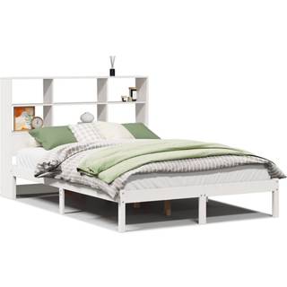 Seng Med Reol Uden Madras Massivt Fyrretræ - Hvid / 140 x 190 cm