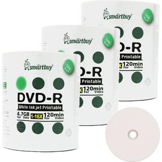 SmartBuy 4,7 GB/120min 16x DVD-R White Inkjet Hub Printbar Blank Media Recordable Disc (300-Disc)