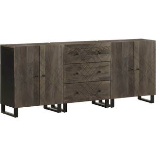 skænke 3 stk. 60x33x75 cm massivt mangotræ sort