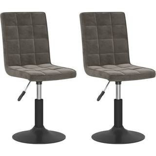 drejelige spisebordsstole 2 stk. fløjl mørkegrå