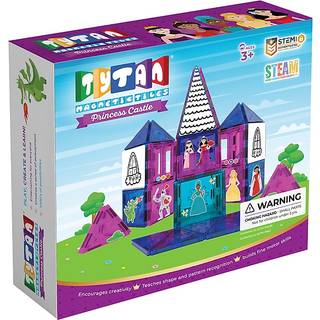 Tytan Tiles Princess Castle 60-Piece Magnetic Fliser Bygning S?t Bed?rende b?rn Stam Toy Creative Play Shape & M?nstergenkendelse Fine motoriske