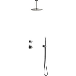 Damixa Silhouet DS 2 brusesystem til indbygning, lofts bruser, børstet grafitgrå pvd