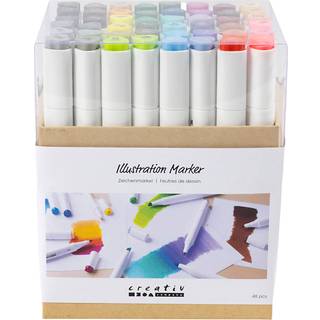 Illustration Marker 48 stk. - 1+8 mm, Standardfarver