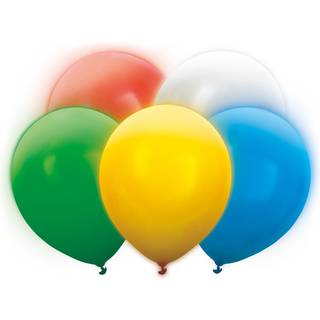 5 stk. Mix farver Balloner 12" med skiftende farver LED lys  Kan bruges til Helium